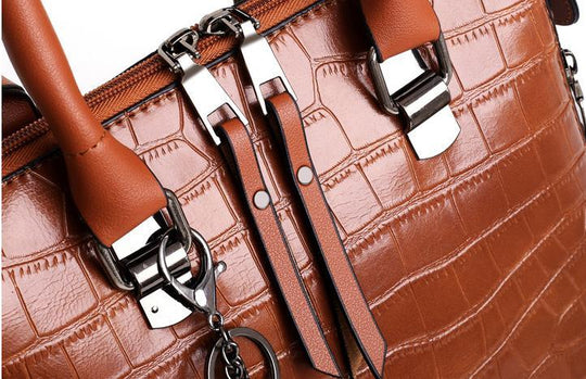 Olivia™ Classic Elegance | Modern 4-Piece Leather Bag Set