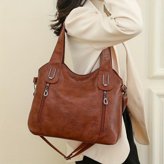 Lily™ Luxe Statement I Retro Tote Shoulder Leather Bag