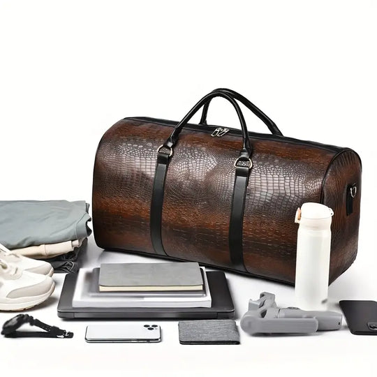 Lucas™ - Vintage Crocodile Pattern Duffel Bag