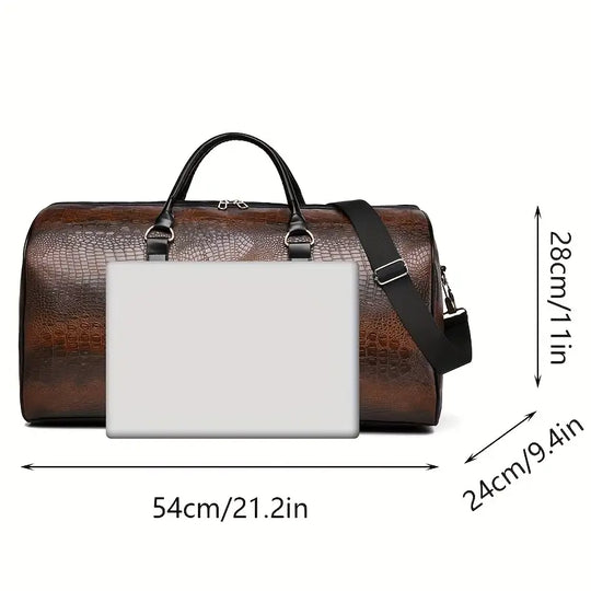 Lucas™ - Vintage Crocodile Pattern Duffel Bag